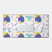 Geometrisches Muster für Retro-Memphis Schreibtischunterlage (Tastatur & Maus)