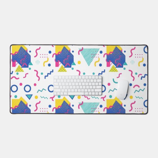 Geometrisches Muster für Retro-Memphis Schreibtischunterlage (Tastatur & Maus)