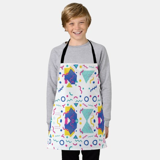 Geometrisches Muster für Retro-Memphis Schürze (Getragen)