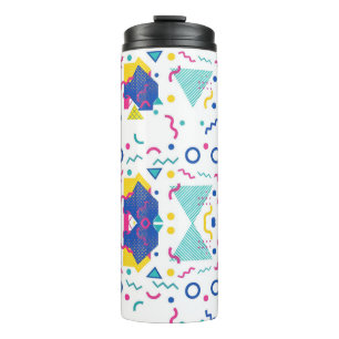 Geometrisches Muster für Retro-Memphis Thermosbecher