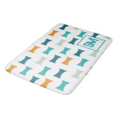 Geometrisches Muster für Retro Mittelzentrat Badematte (Schrägansicht)