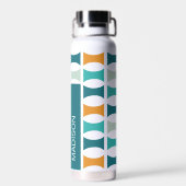 Geometrisches Muster für Retro Mittelzentrat Trinkflasche (Rückseite)