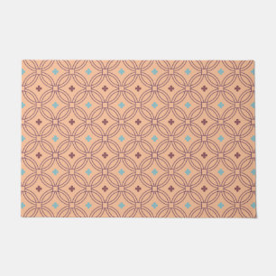 Geometrisches Muster für Retro-rosa und blaue Verr Fußmatte