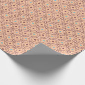 Geometrisches Muster für Retro-rosa und blaue Verr Geschenkpapier (Ecke)