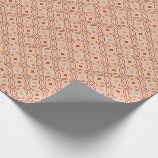 Geometrisches Muster für Retro-rosa und blaue Verr Geschenkpapier (Ecke)