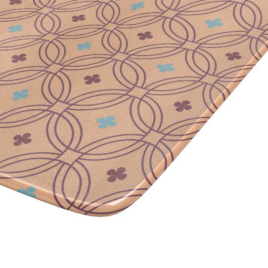 Geometrisches Muster für Retro-rosa und blaue Verr Schneidebrett (Ecke)