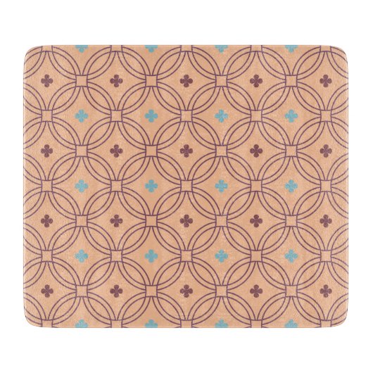 Geometrisches Muster für Retro-rosa und blaue Verr Schneidebrett (Vorderseite)