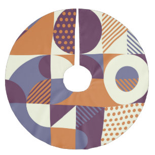 Geometrisches Muster für Retrostile Polyester Weihnachtsbaumdecke