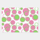 Geometrisches Muster für rosa und grüne Kreise Geschenkpapier Set (Vorderseite 3)