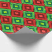 Geometrisches Muster für Rot und Grün Geschenkpapier (Ecke)