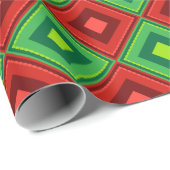 Geometrisches Muster für Rot und Grün Geschenkpapier (Rolleneckpunkt)