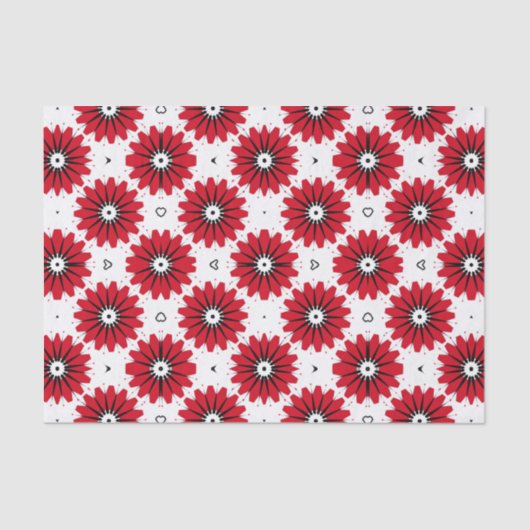 Geometrisches Muster für Rot und Weiß Seidenpapier (Vorderseite)