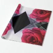 Geometrisches Muster für rote Rosen und schwarze D Geschenkpapier (Ungerollt)