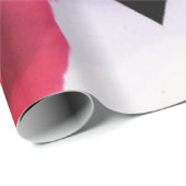 Geometrisches Muster für rote Rosen und schwarze D Geschenkpapier (Rolleneckpunkt)