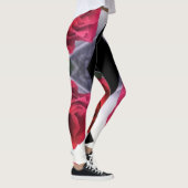 Geometrisches Muster für rote Rosen und schwarze D Leggings (Rechts)