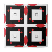 Geometrisches Muster für rote schwarze Punkte und Fliese (Vorderseite)