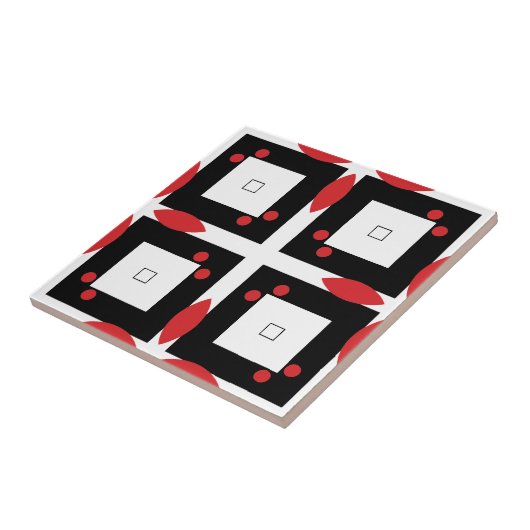 Geometrisches Muster für rote schwarze Punkte und Fliese (Seite)