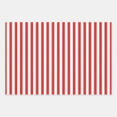 Geometrisches Muster für rote weiße Streifen Geschenkpapier Set (Vorderseite)
