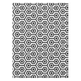 Geometrisches Muster für Schwarz auf weißem Octago Tischdecke