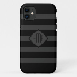 Geometrisches Muster für schwarz-dunkelgraue Strei iPhone 11 Hülle