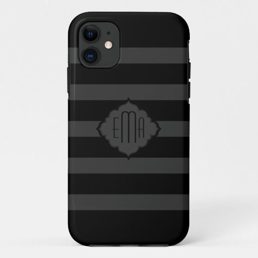 Geometrisches Muster für schwarz-dunkelgraue Strei Case-Mate iPhone Hülle (Rückseite)