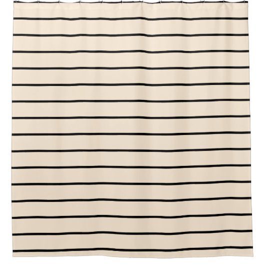Geometrisches Muster für Schwarz und Elfenbeinstre Duschvorhang (Vorderseite)