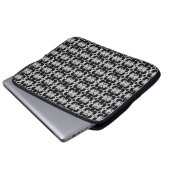 Geometrisches Muster für Schwarz und Hellgrau Laptopschutzhülle (Vorne Knopf)