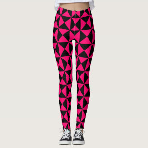 Geometrisches Muster für Schwarz und Maroon Leggings