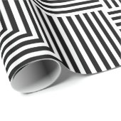 Geometrisches Muster für Schwarz und Weiß Geschenkpapier (Rolleneckpunkt)