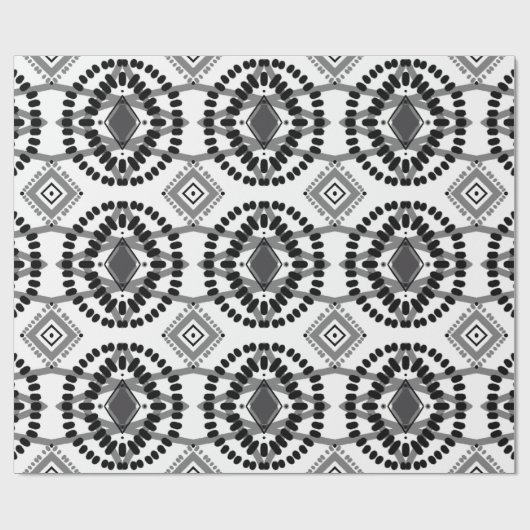 Geometrisches Muster für Schwarz und Weiß Geschenkpapier (Flach)