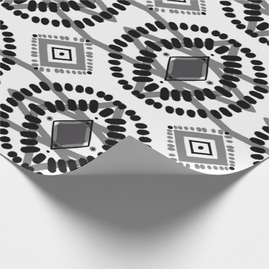 Geometrisches Muster für Schwarz und Weiß Geschenkpapier (Ecke)