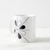 Geometrisches Muster für Schwarz und Weiß Kaffeetasse (Vorderseite Links)