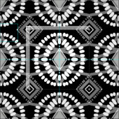 Geometrisches Muster für Schwarz und Weiß Stoff (Kachel)