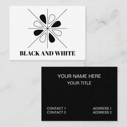 Geometrisches Muster für Schwarz und Weiß Visitenkarte (Vorne/Hinten)