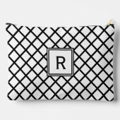 Geometrisches Muster für Schwarz-Weiß-Quadrate Zubehörtasche (Rückseite)