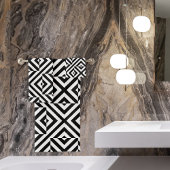 Geometrisches Muster für Schwarz-Weiß-Streifen Badhandtuch Set