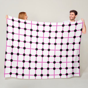 Geometrisches Muster für schwarze Punkte und rosa  Fleecedecke