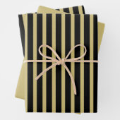 Geometrisches Muster für schwarze Streifen Geschenkpapier Set (Beispiel)