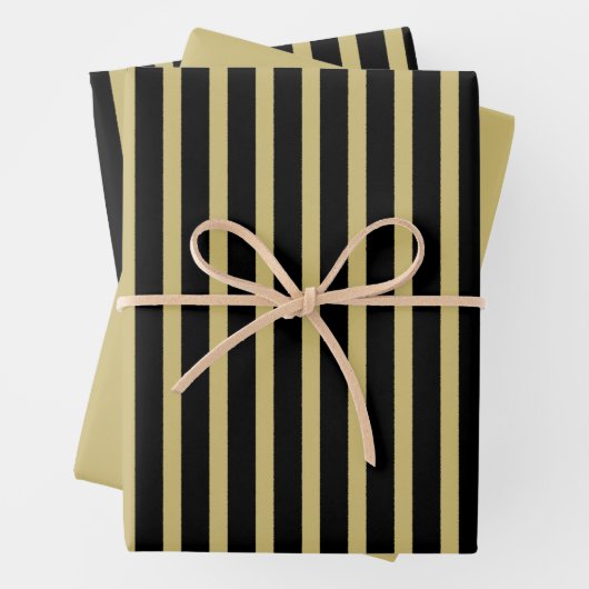 Geometrisches Muster für schwarze Streifen Geschenkpapier Set (Beispiel)