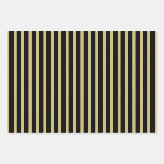 Geometrisches Muster für schwarze Streifen Geschenkpapier Set (Vorderseite)