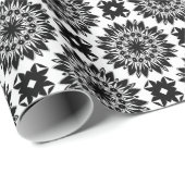 Geometrisches Muster für schwarze und weiße Flöten Geschenkpapier (Rolleneckpunkt)