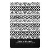 Geometrisches Muster für schwarze und weiße Tribal Mini Klemmbrett (Rückseite)