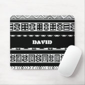 Geometrisches Muster für schwarze und weiße Tribal Mousepad (Mit Mouse)