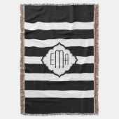 Geometrisches Muster für Schwarzweiß-Streifen Decke (Vorderseite Vertikal)