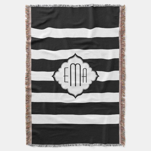 Geometrisches Muster für Schwarzweiß-Streifen Decke (Vorderseite Vertikal)