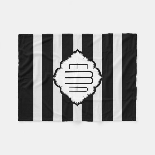 Geometrisches Muster für Schwarzweiß-Streifen Fleecedecke (Vorderseite (Horizontal))