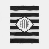 Geometrisches Muster für Schwarzweiß-Streifen Fleecedecke (Vorderseite)