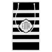 Geometrisches Muster für Schwarzweiß-Streifen Kleine Geschenktüte (Vorderseite)