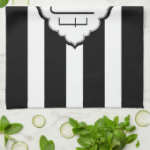 Geometrisches Muster für Schwarzweiß-Streifen Küchentuch (Gefaltet)