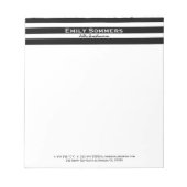 Geometrisches Muster für Schwarzweiß-Streifen Notizblock (Vorderseite)